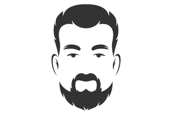 Download Bearded Man Portrait. Black Face Silhoue - Premium Resources